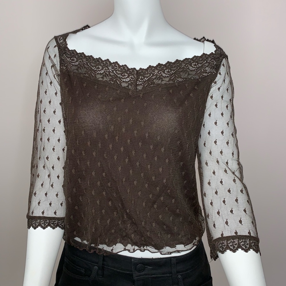 Ideology lace blouse with 1/4 sleeves
